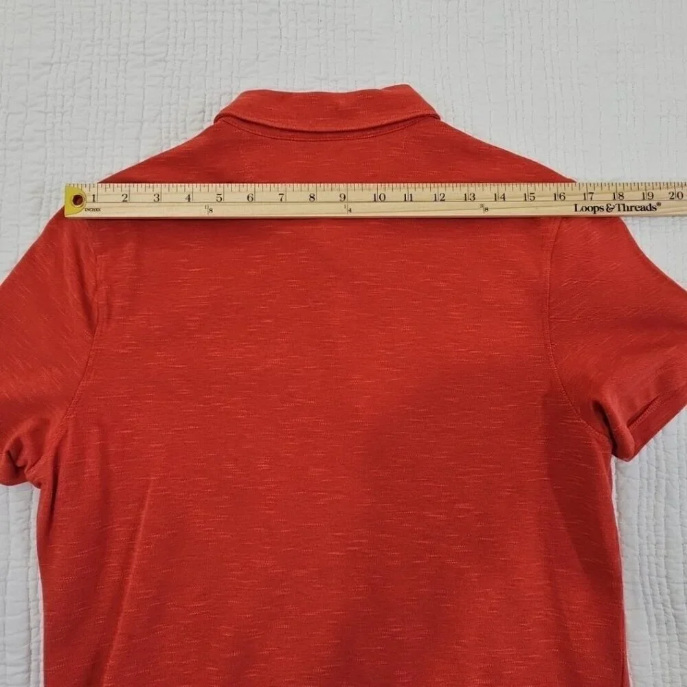 Banana Republic Performance‎ Pique Polo Men's Medium Orange Slubby Cotton EUC LN